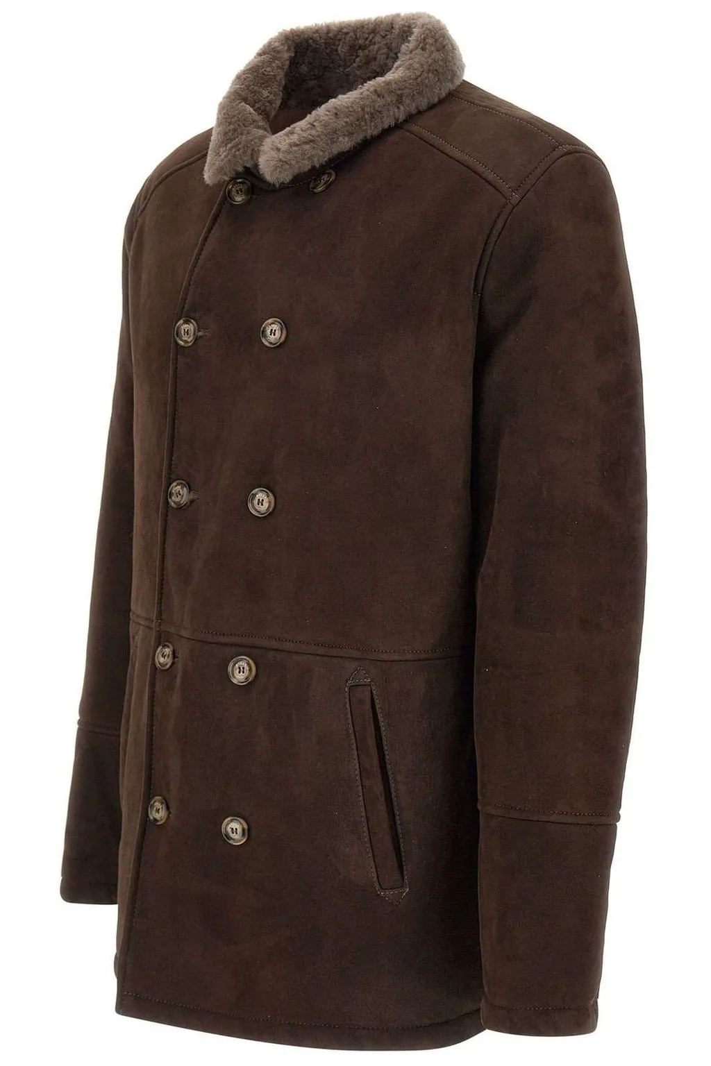 Shearling Lined Double Breasted Jacket