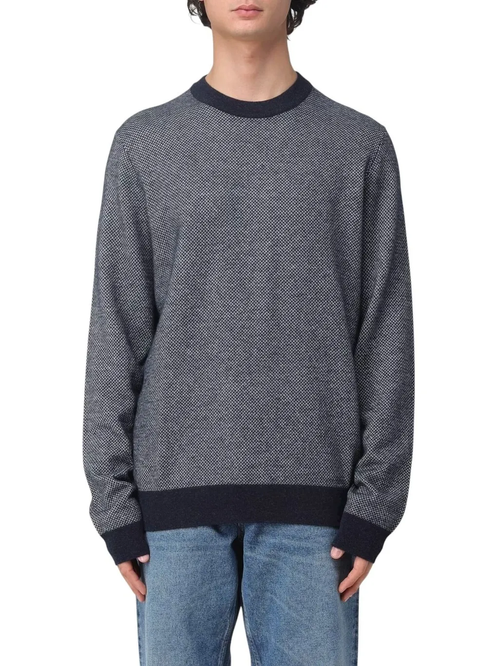 Geometric Pattern Crewneck Sweater