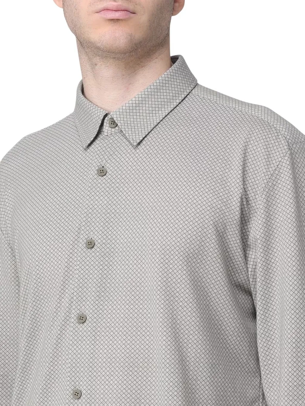 Geometric Print Button-Up Shirt