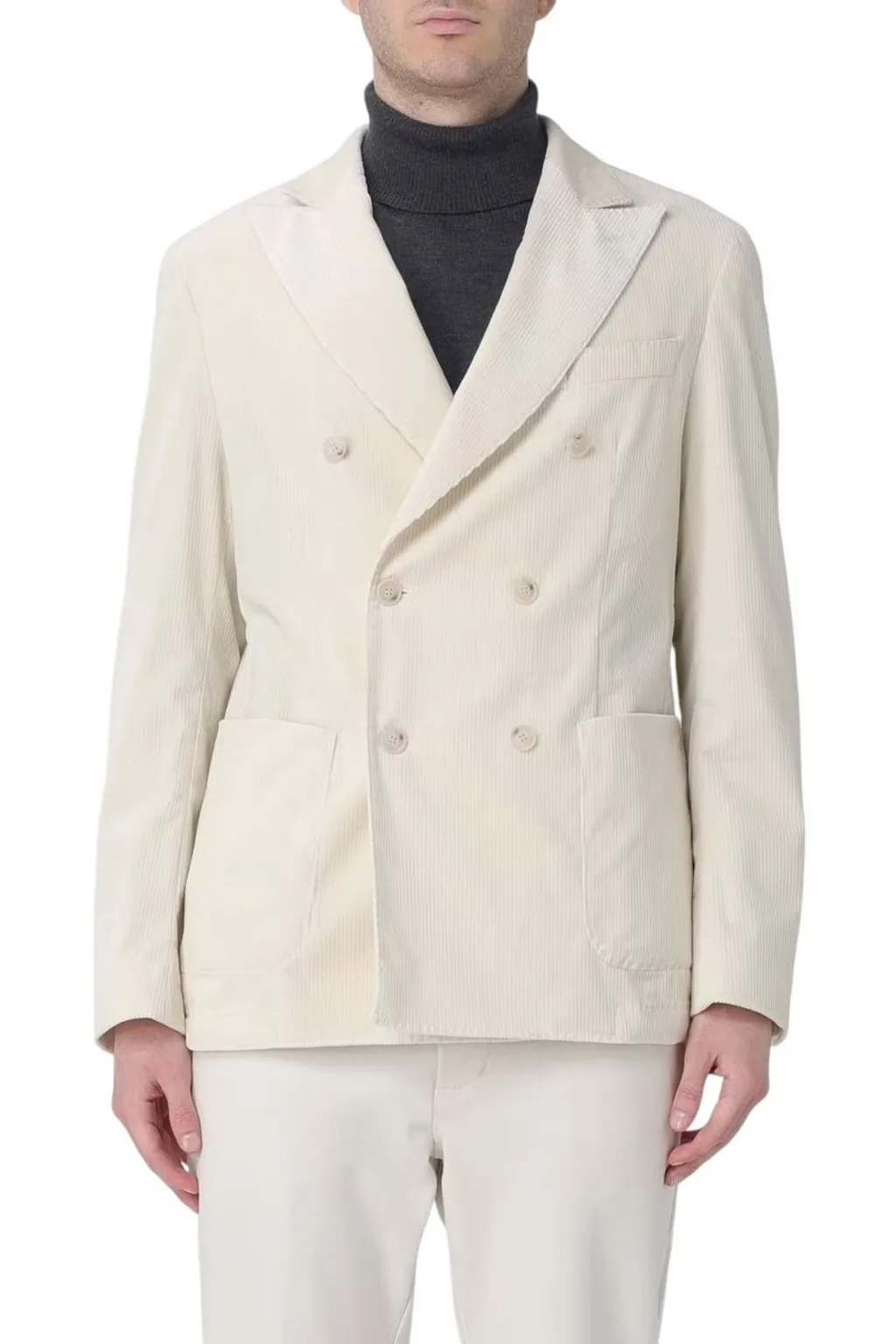 Double-Breasted Corduroy Blazer