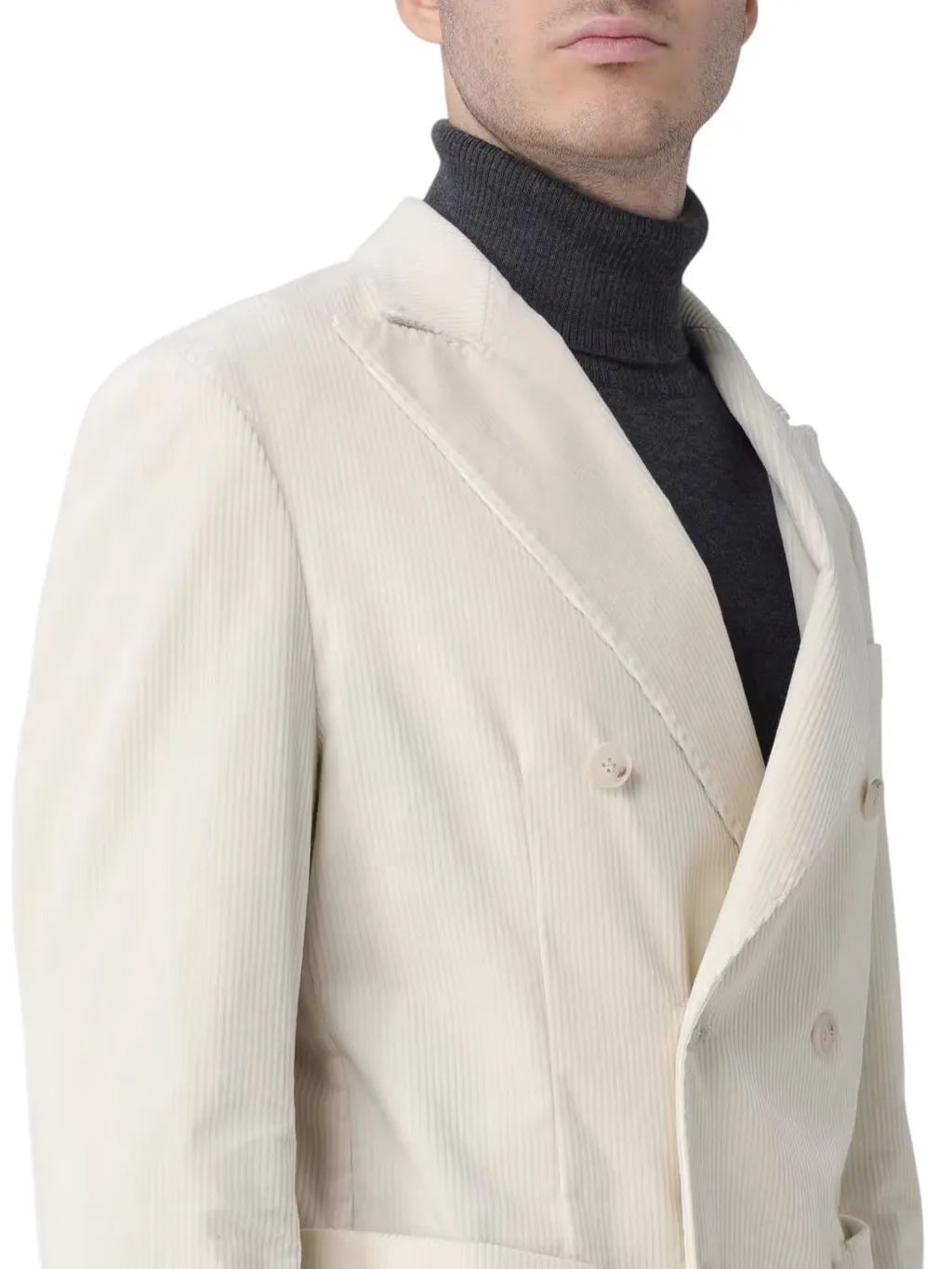 Double-Breasted Corduroy Blazer