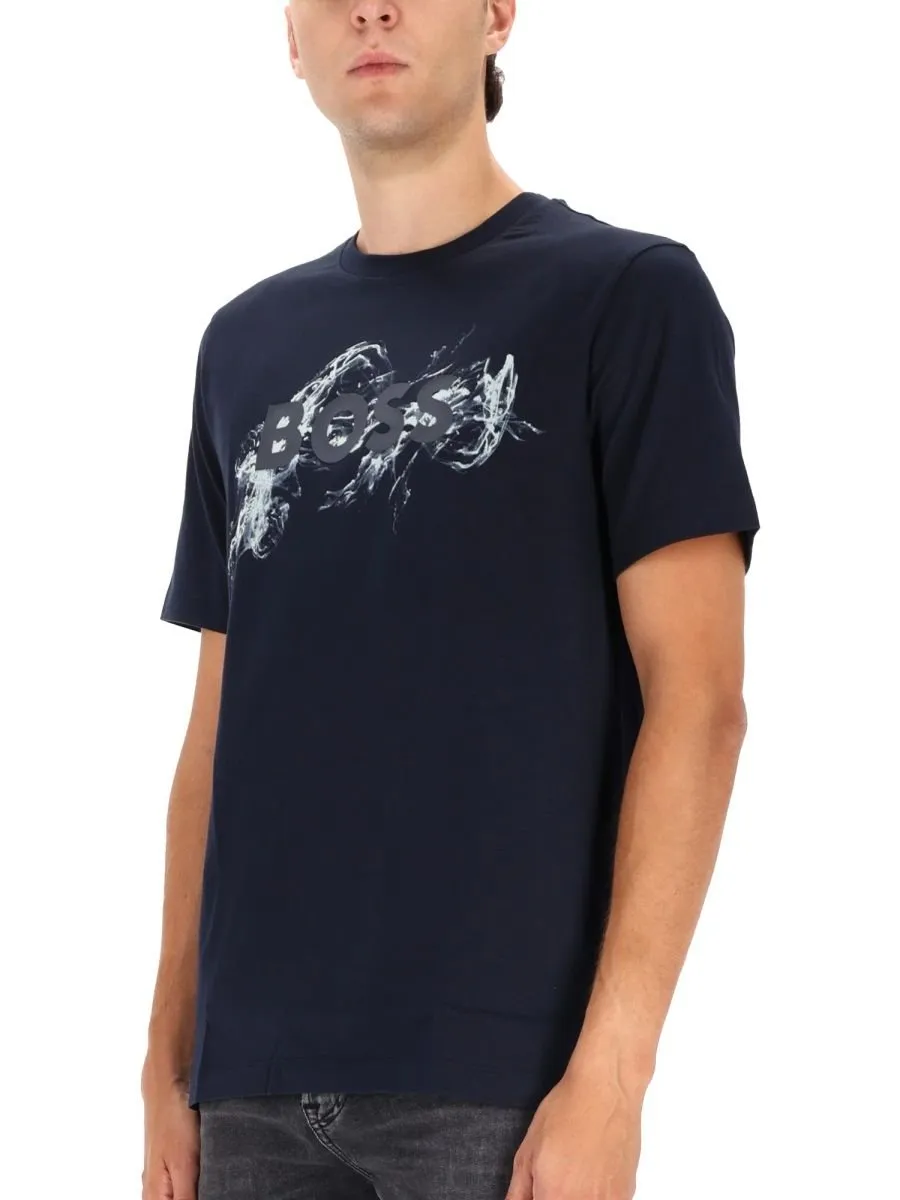T-Shirt With Abstract Logo Print