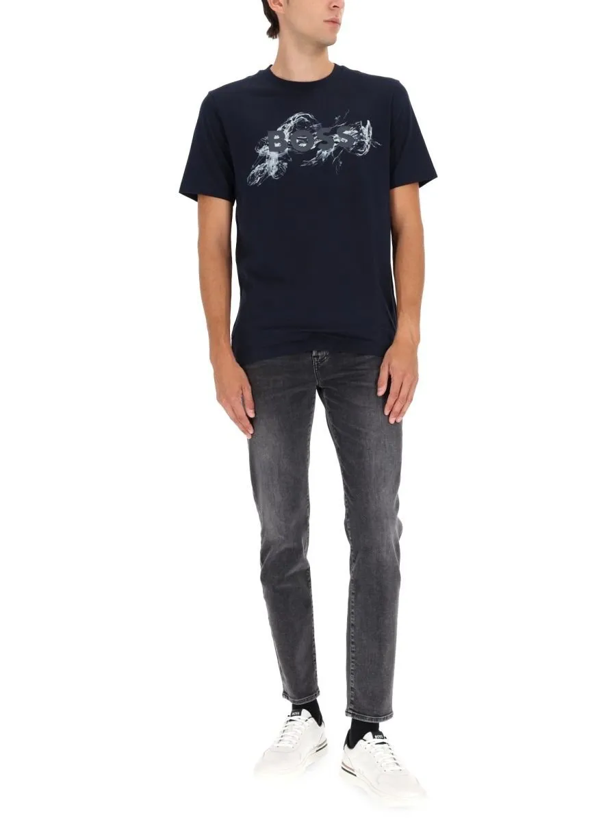 T-Shirt With Abstract Logo Print