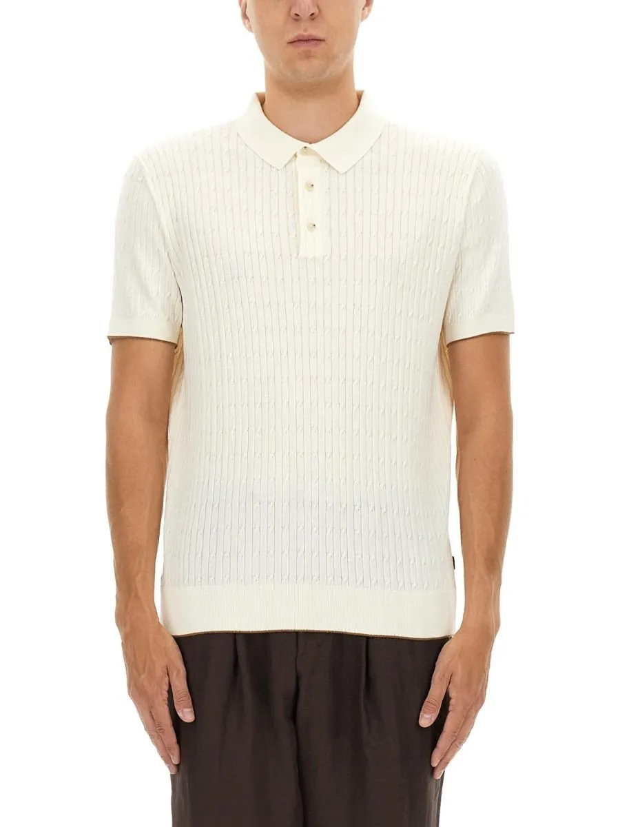 Cable Knit Polo Shirt