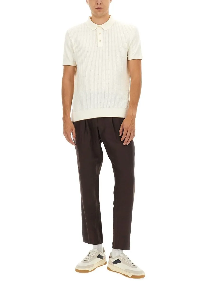Cable Knit Polo Shirt