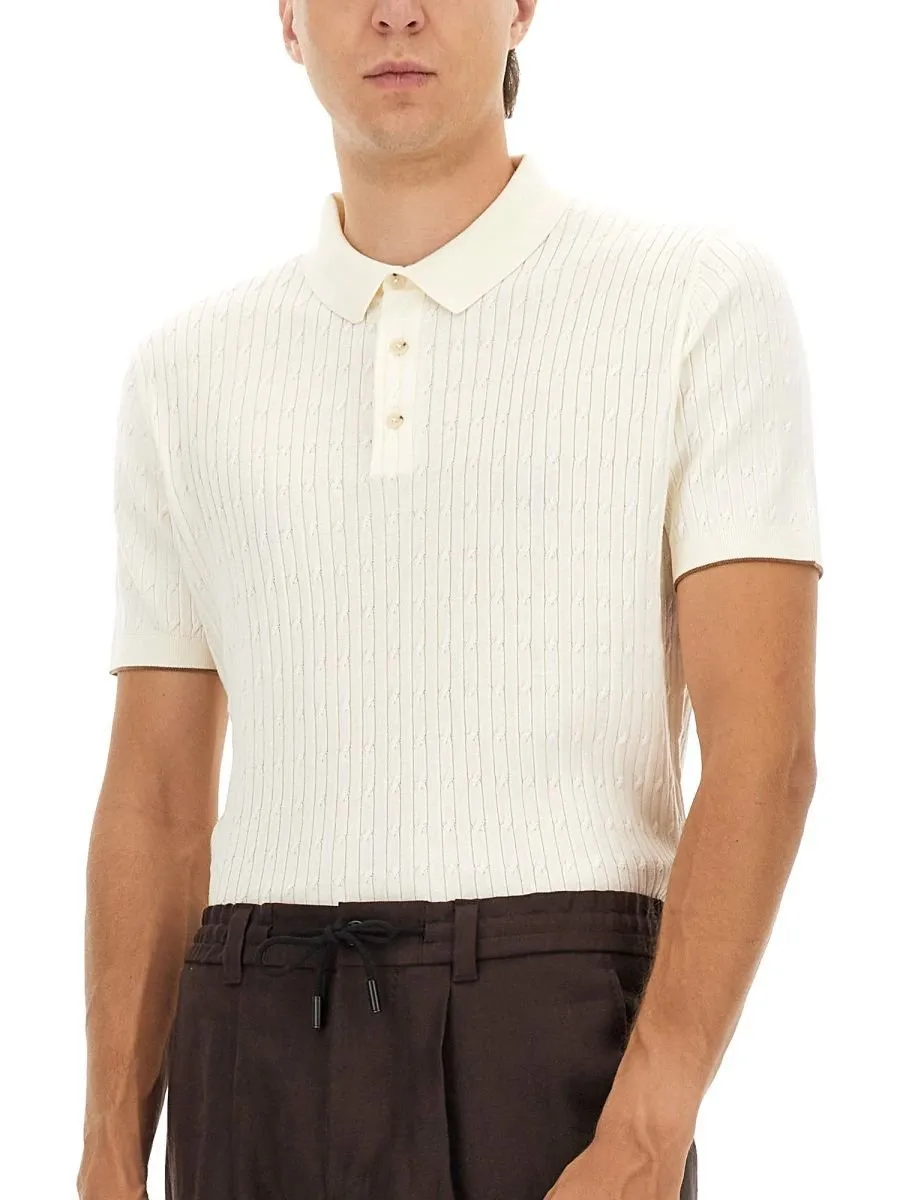 Cable Knit Polo Shirt