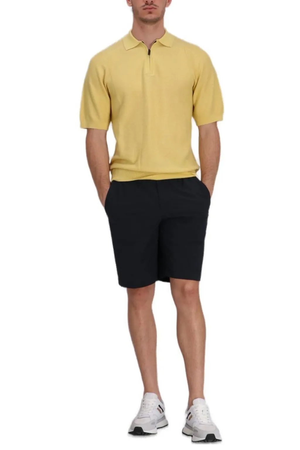 Short-Sleeved Knitted Polo Shirt