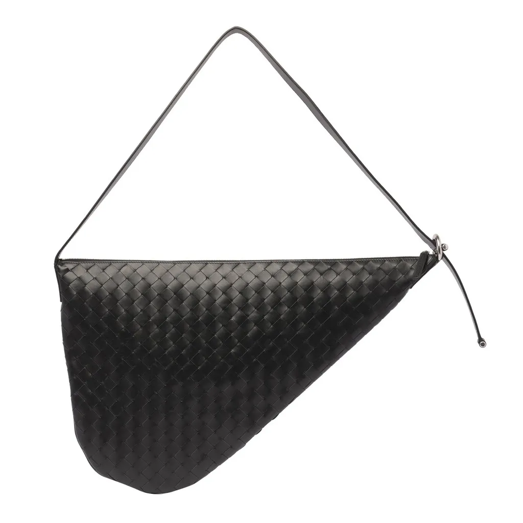 Triangular Woven Shoulder Bag