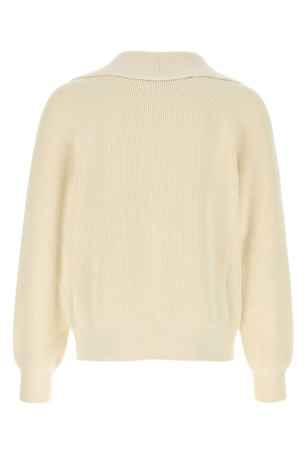 Ribbed Knit Sweater With Collar