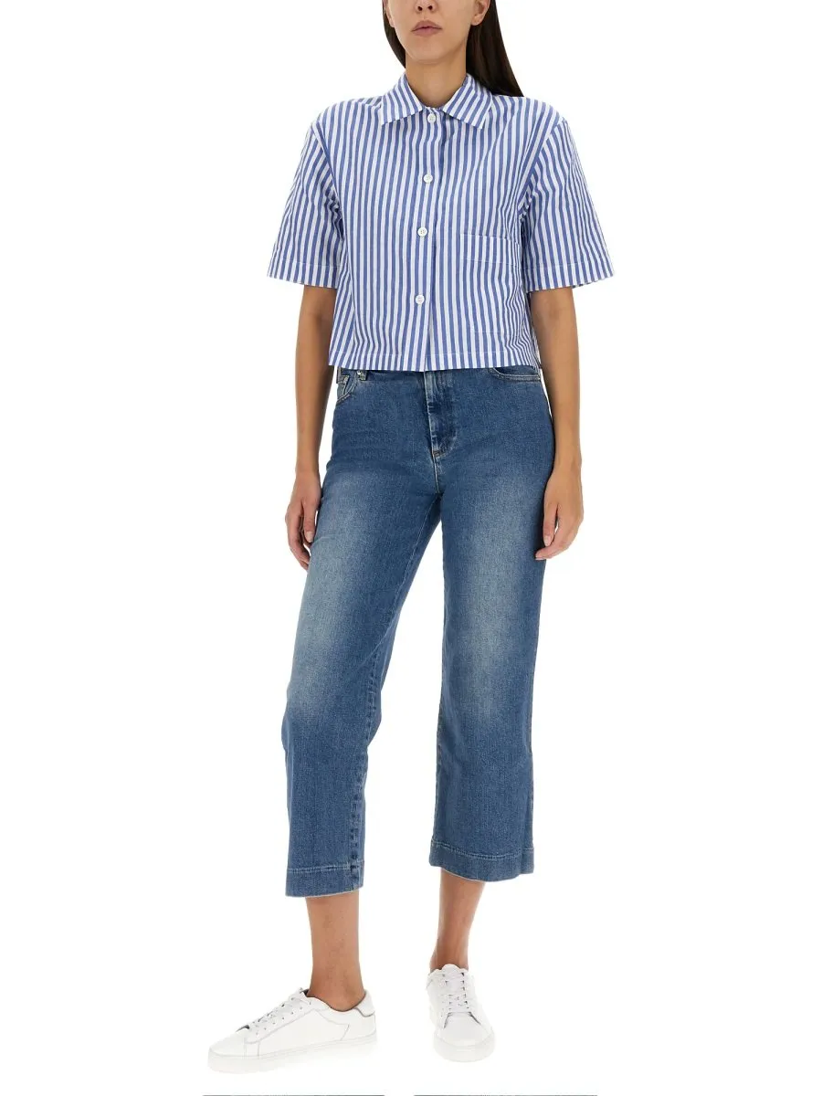 Striped Cropped Shirt