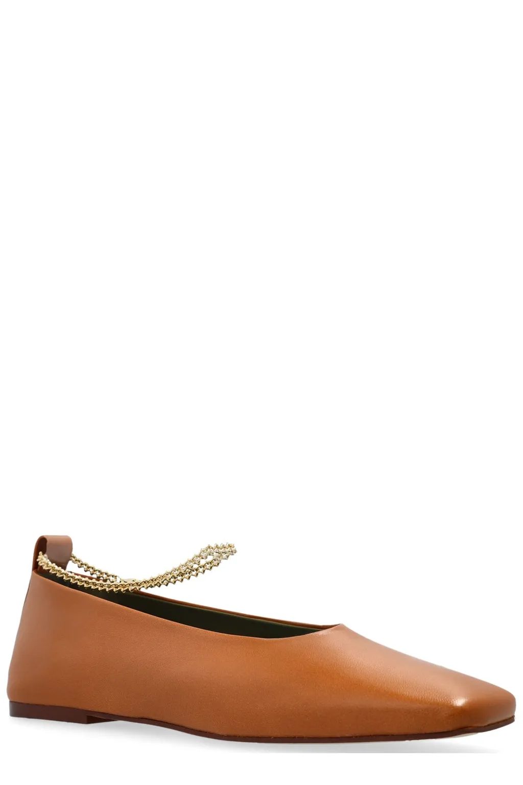 Ballet Flats With Chain Detail