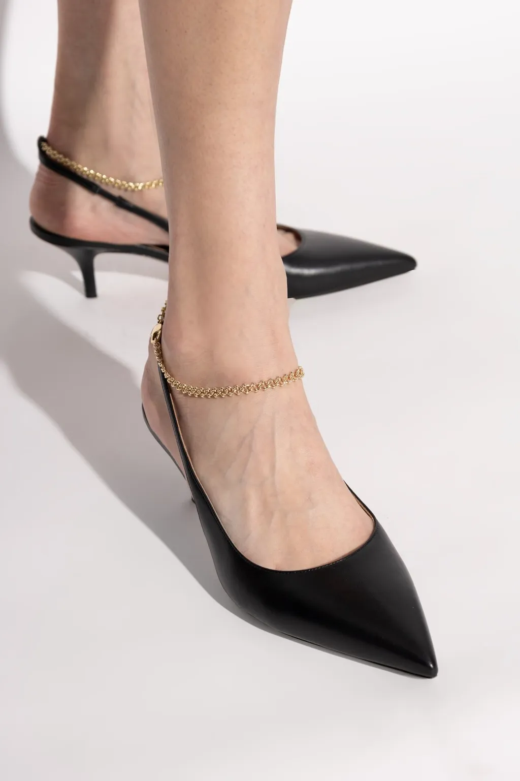 Slingback Pumps With Crystal Ankle Strap