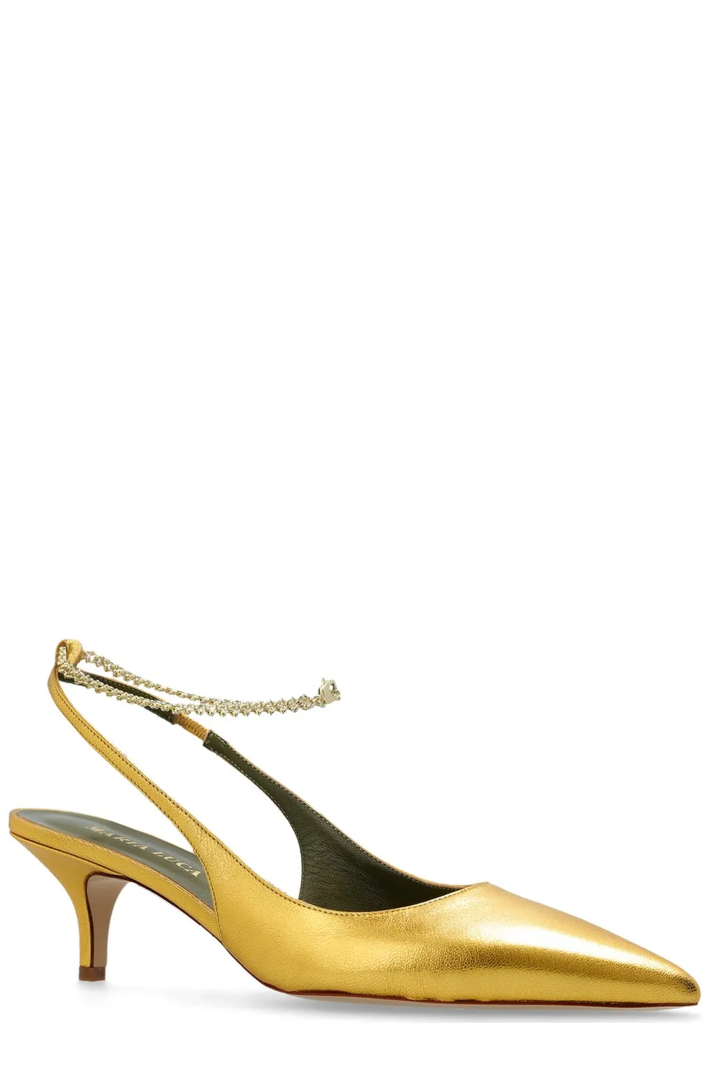 Slingback Pumps With Crystal Ankle Strap