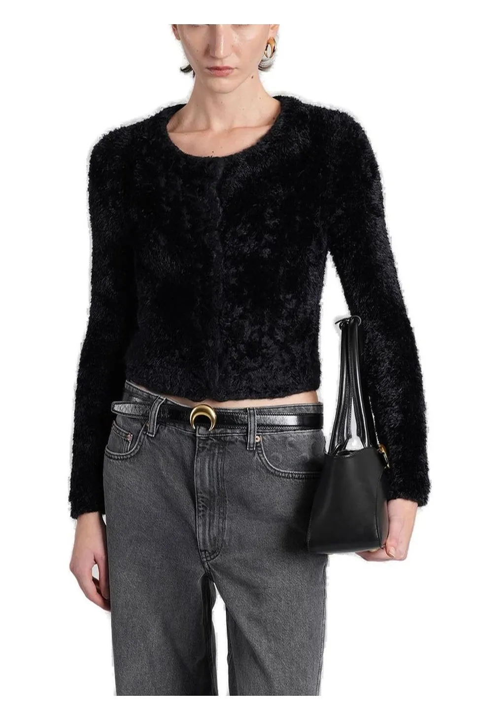 Fuzzy Cropped Cardigan