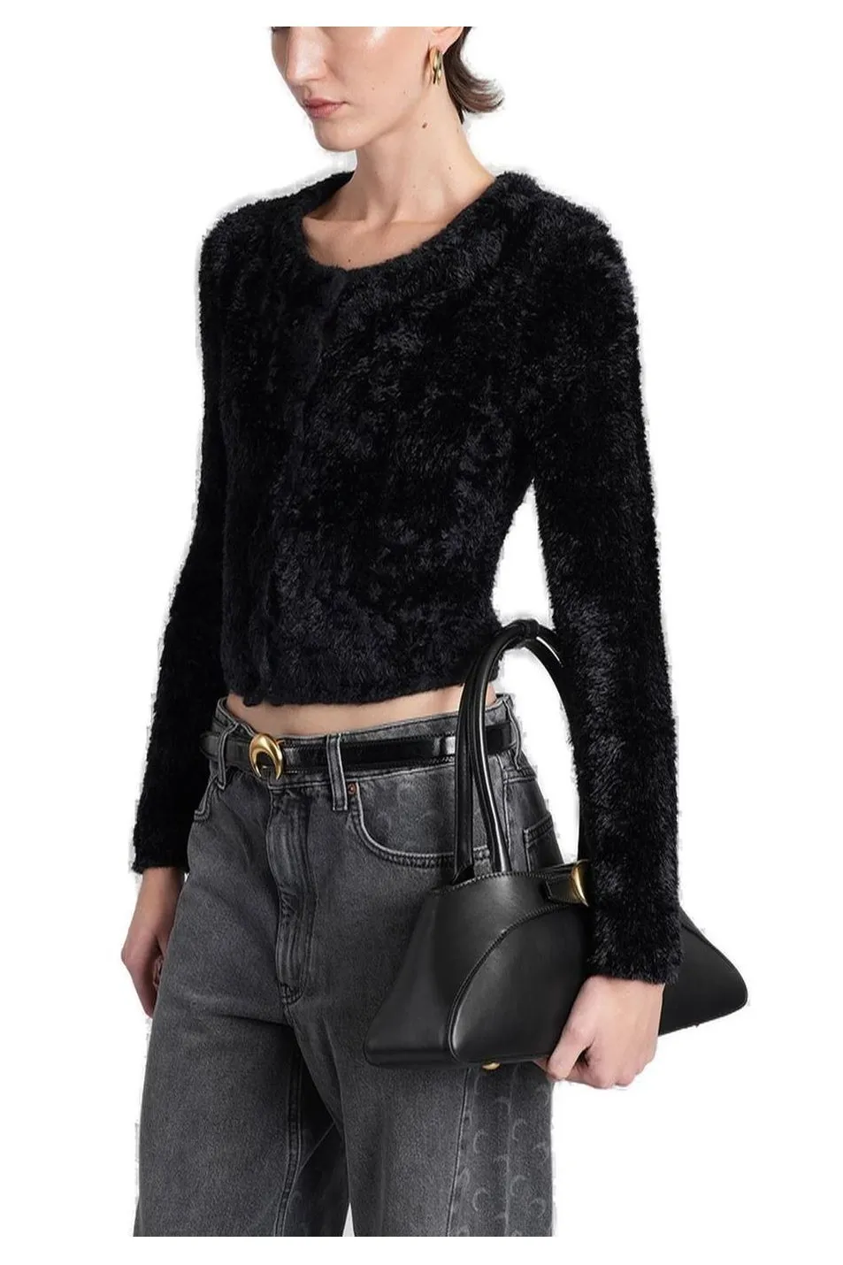 Fuzzy Cropped Cardigan