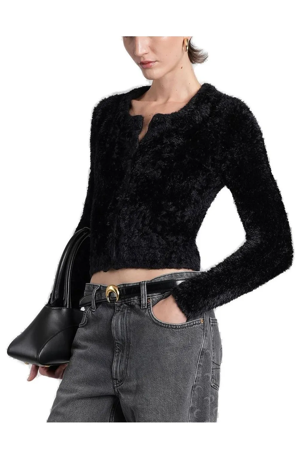 Fuzzy Cropped Cardigan