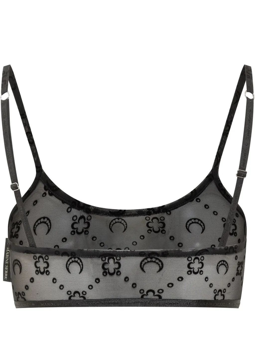 Logo Print Mesh Bra Top