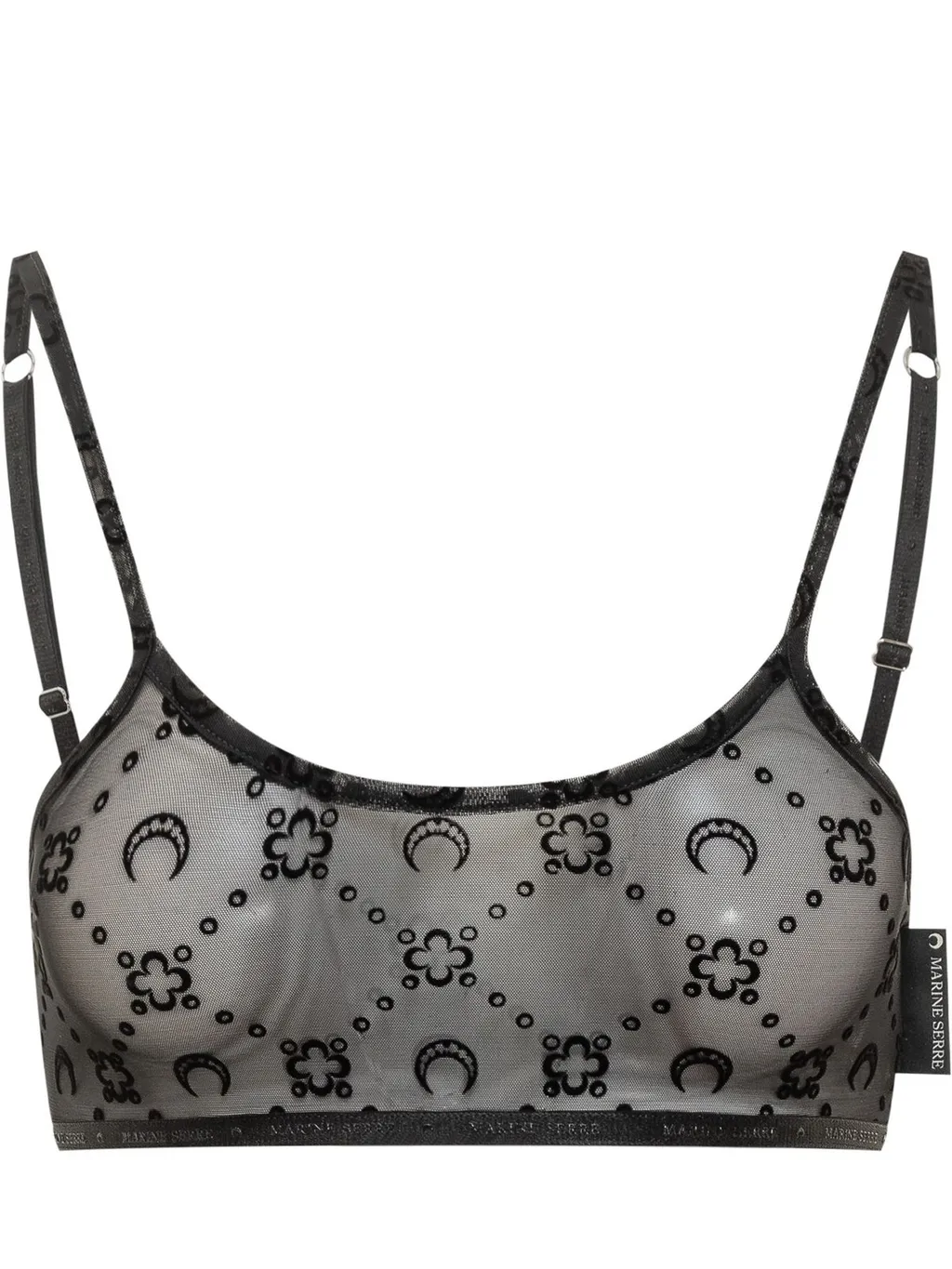 Logo Print Mesh Bra Top