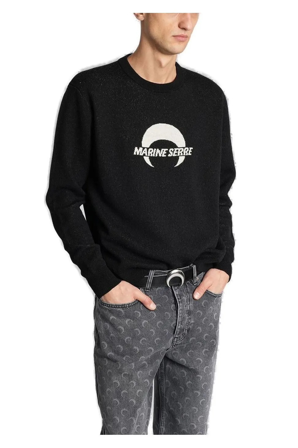 Crescent Moon Print Sweater