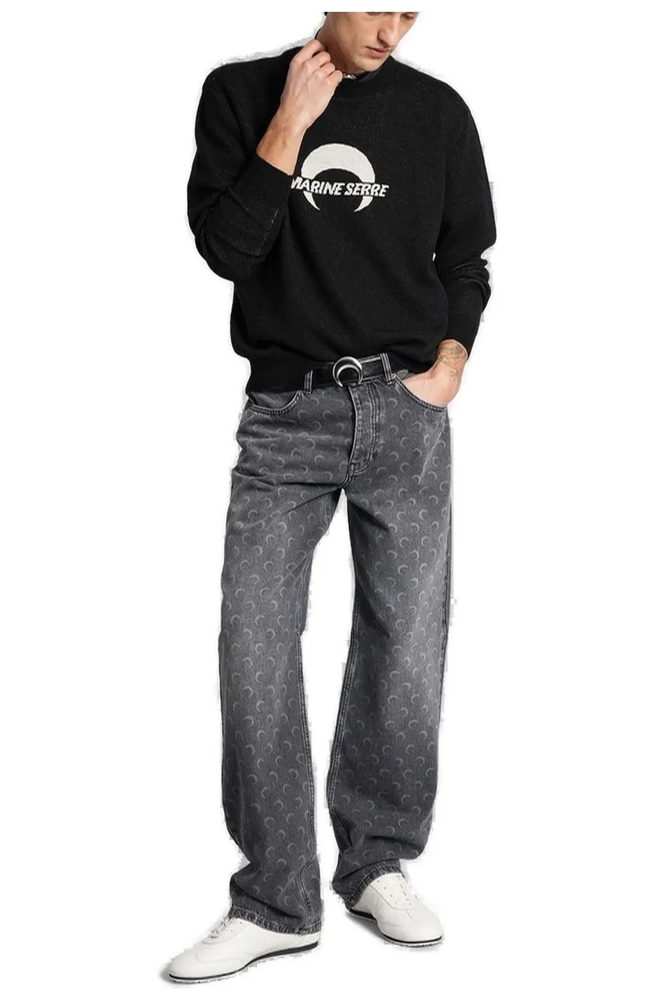 Crescent Moon Print Sweater