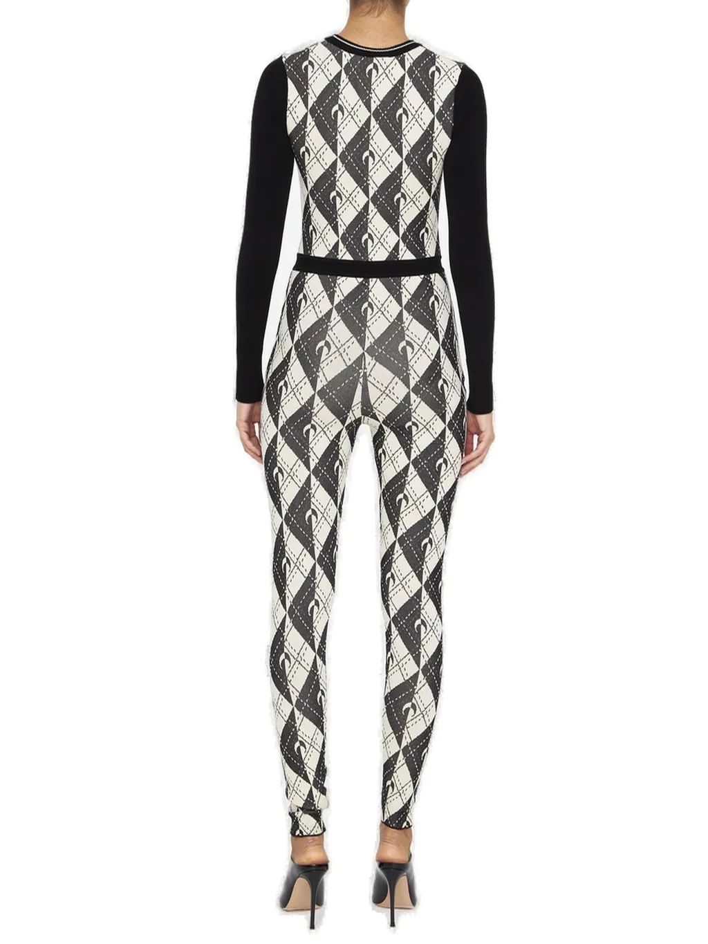 Argyle Print Knit Jumpsuit