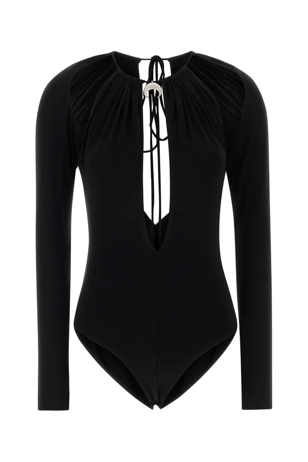 Long Sleeve Bodysuit With Plunging Neckline