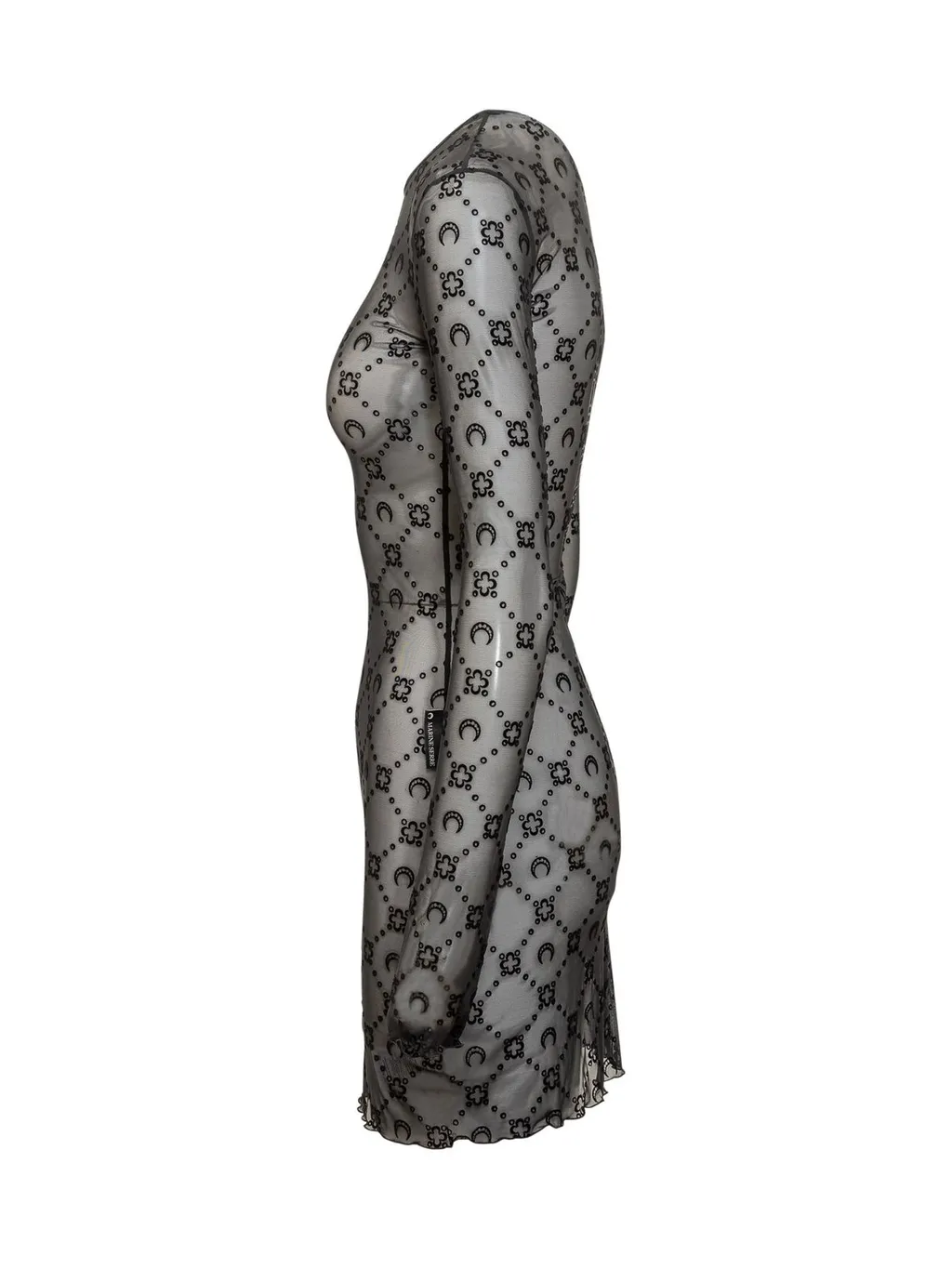Moon Print Mesh Mini Dress