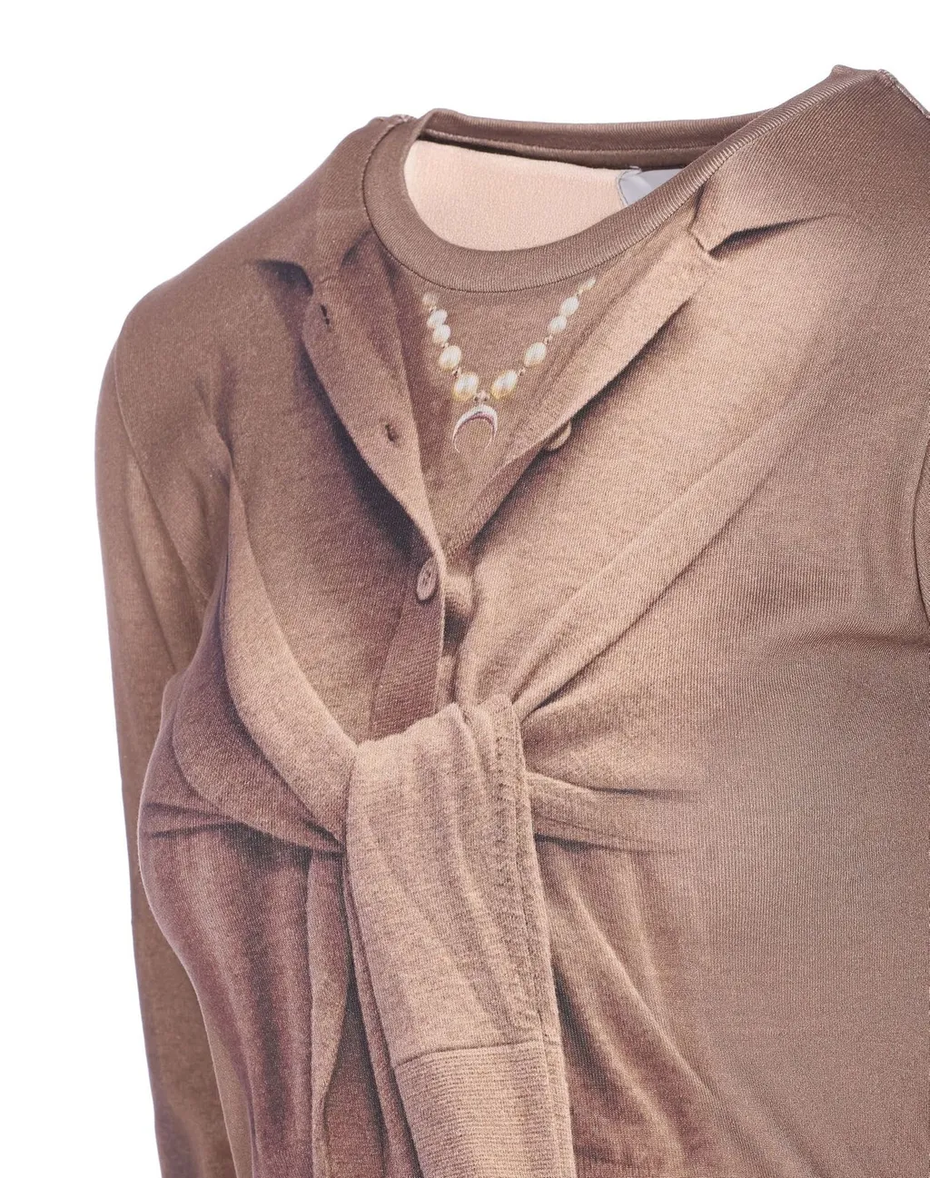 Long Sleeve Cardigan With Pearl Embellishment