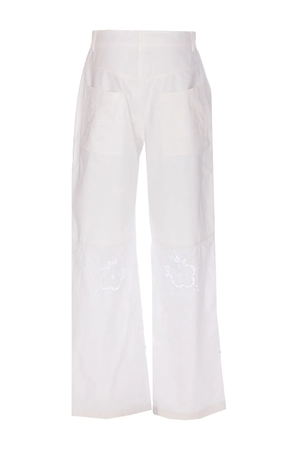 Wide-Leg Trousers With Floral Embroidery