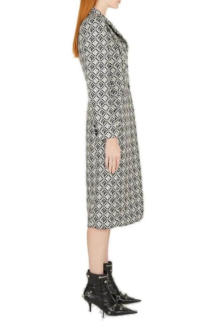 Geometric Jacquard Blazer Dress