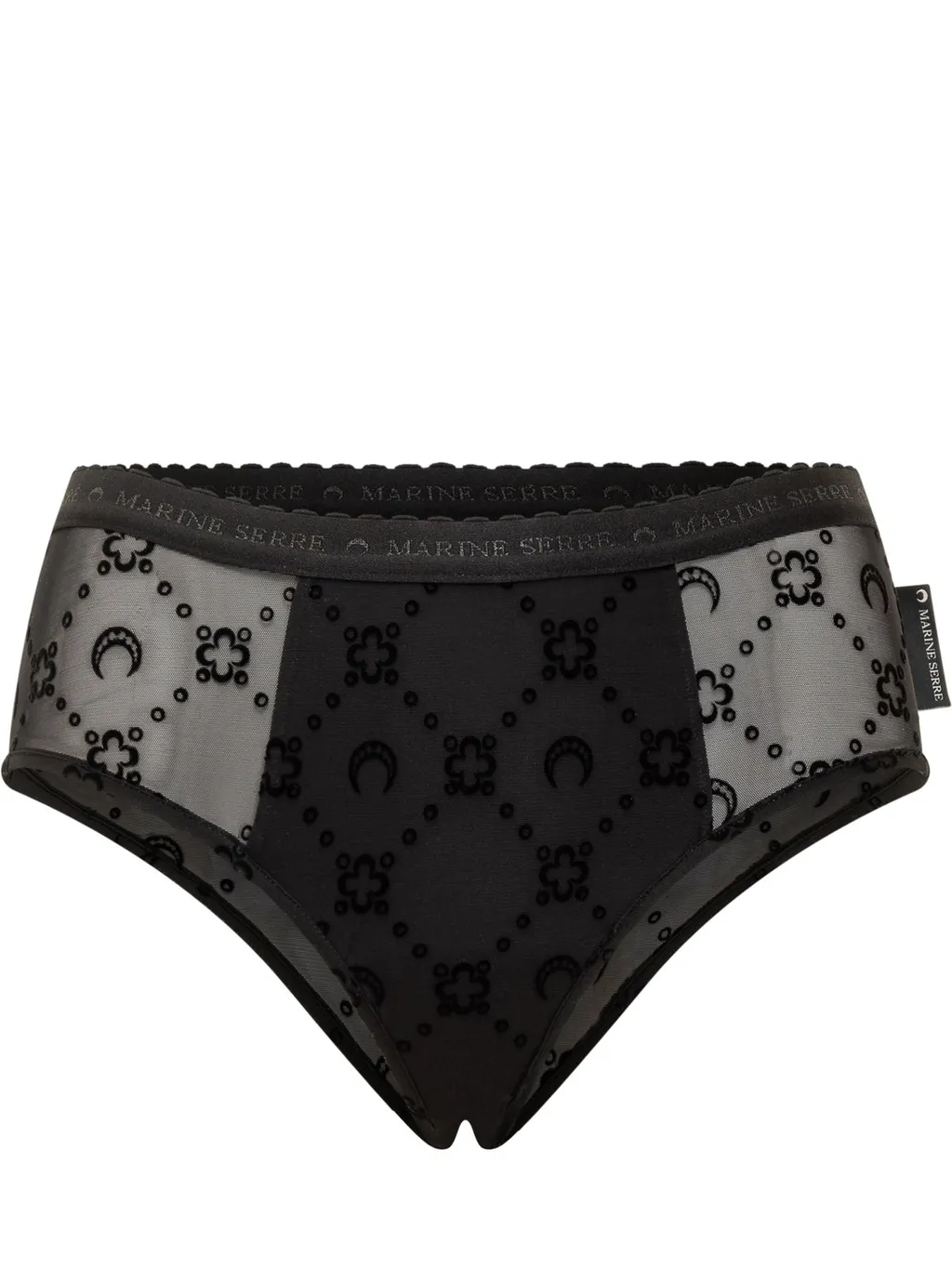 High-Waisted Briefs With All-Over Moonogram Print