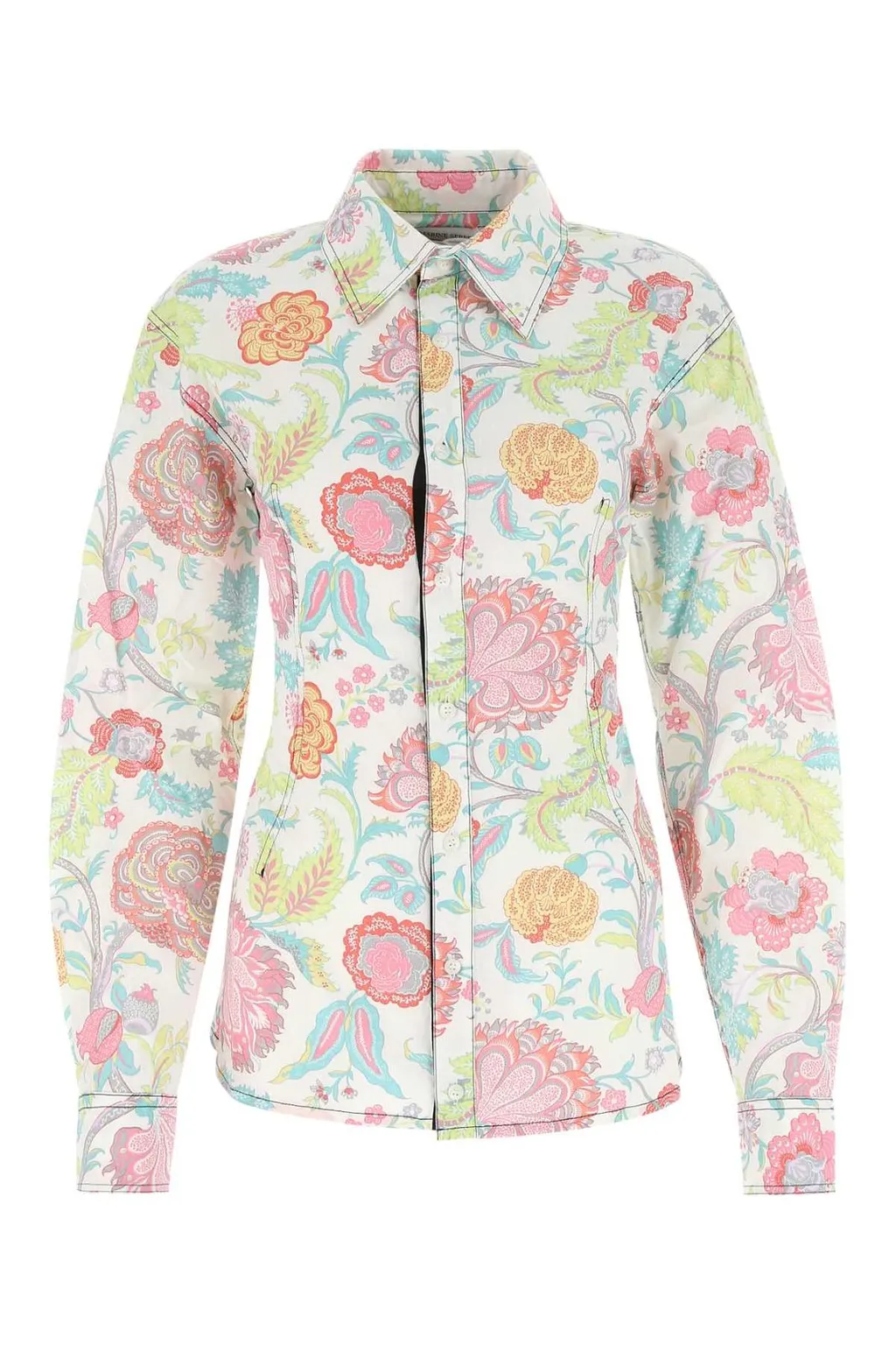 Floral Print Shirt With Open Back