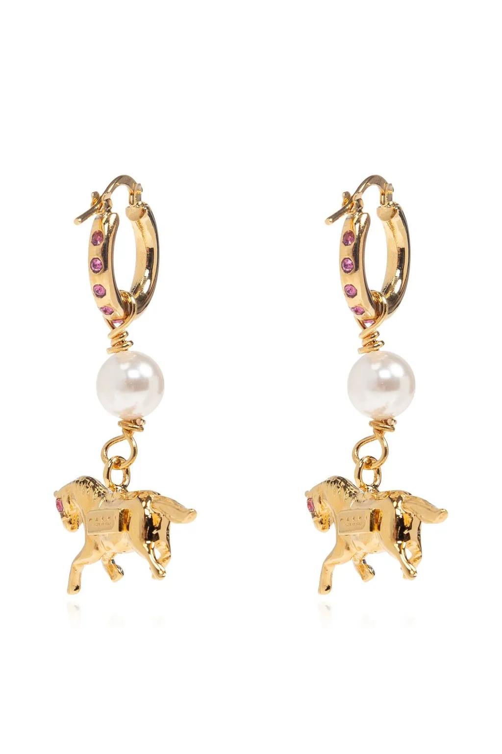 Horse Charm Hoop Earrings