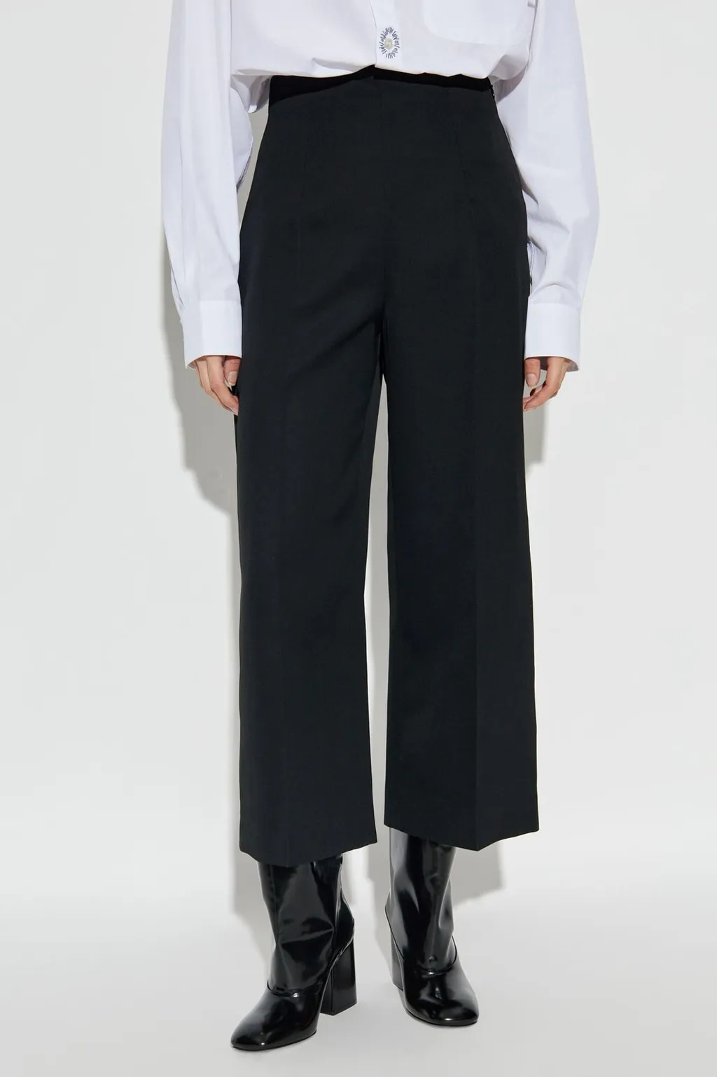 Wide-Leg Cropped Trousers