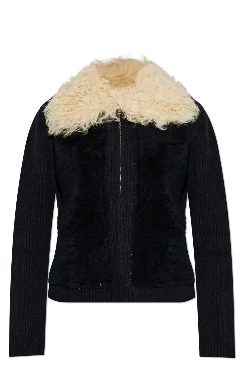 Faux Fur Trimmed Cardigan