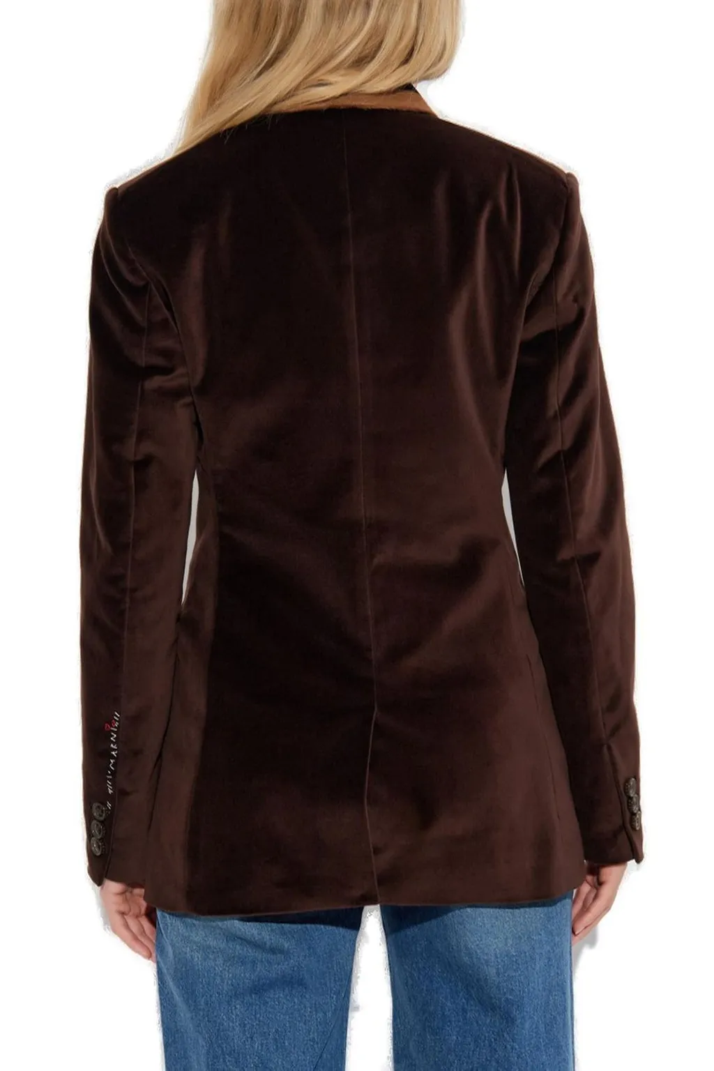 Double-Breasted Velvet Blazer