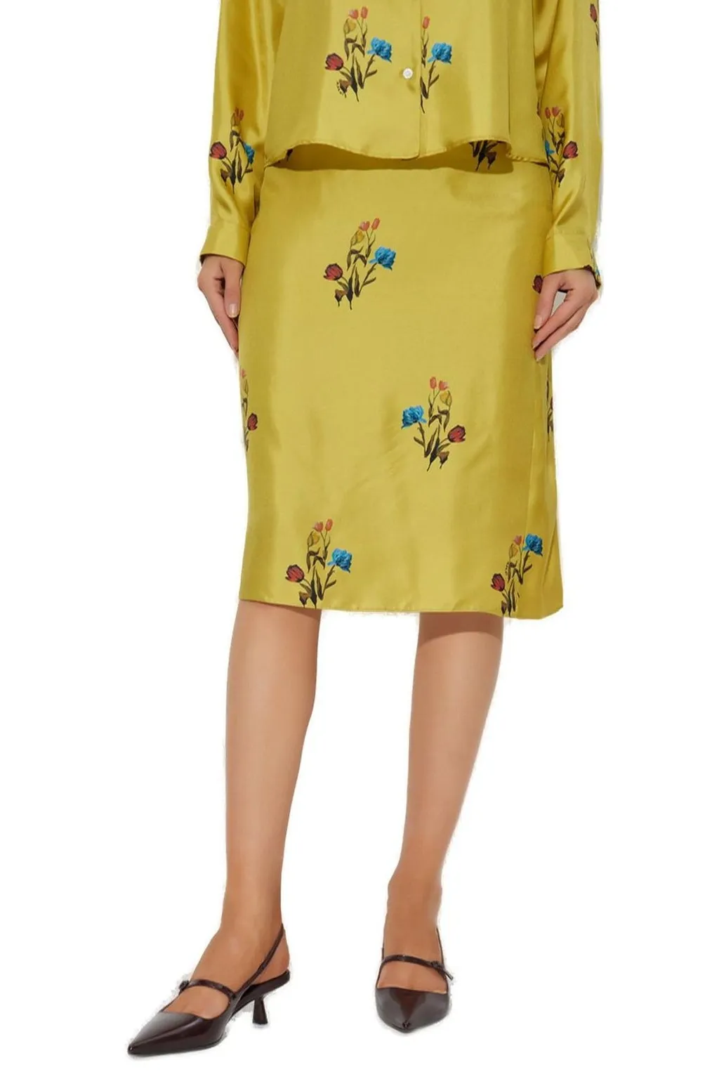 Floral Print Midi Skirt
