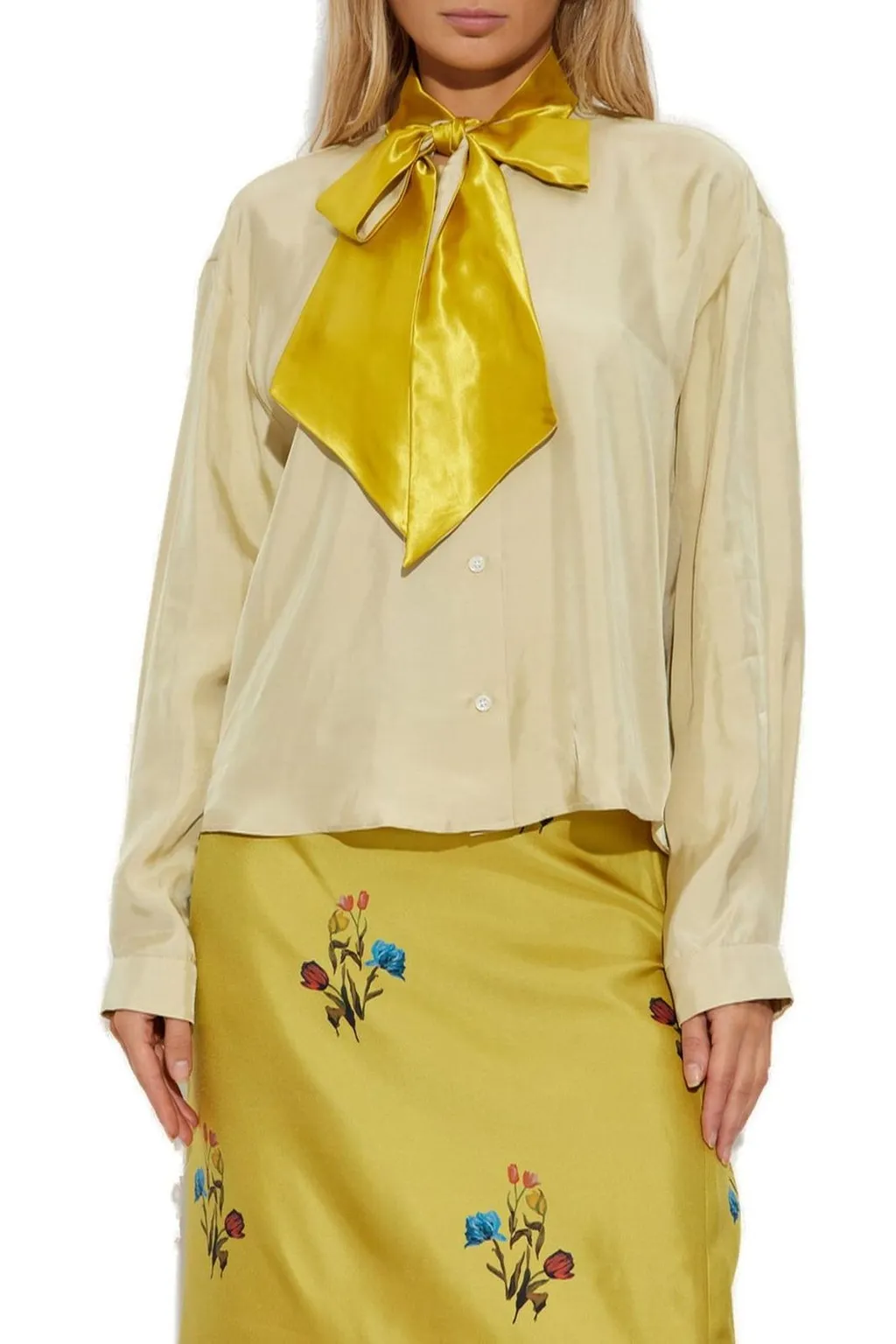 Satin Bow Blouse