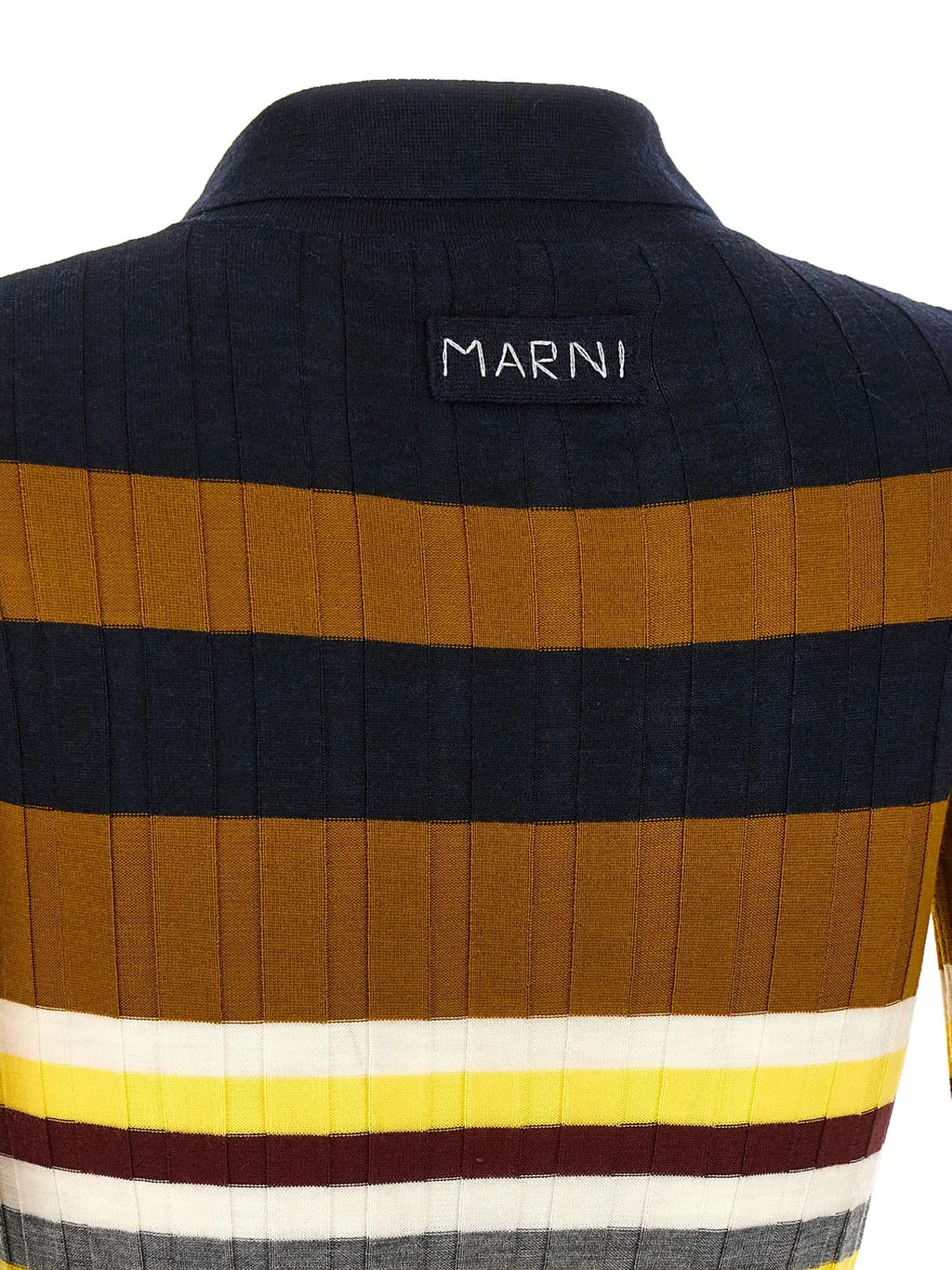 Striped Knit Polo Shirt