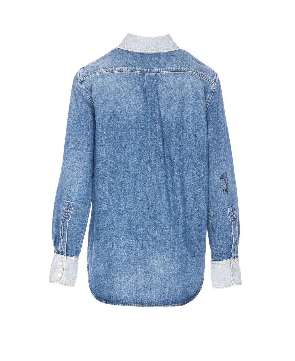 Denim Shirt With Embroidered Motifs