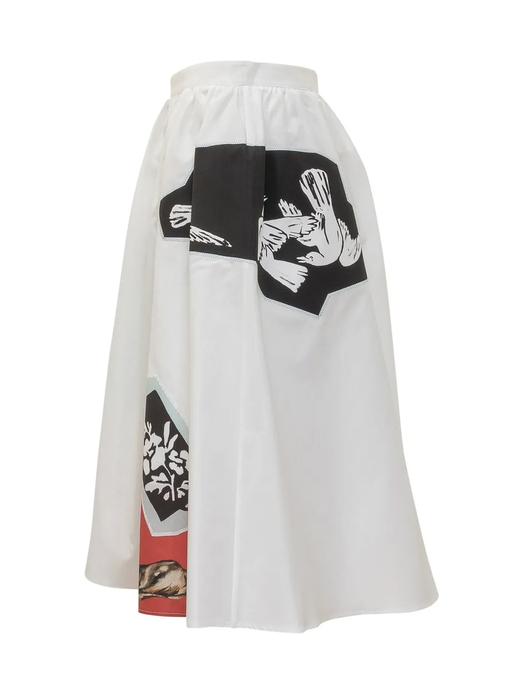 Midi Skirt With Graphic Patches
