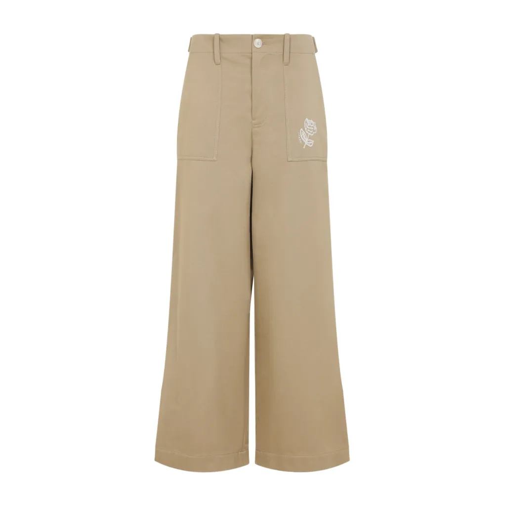 Wide-Leg Cropped Trousers