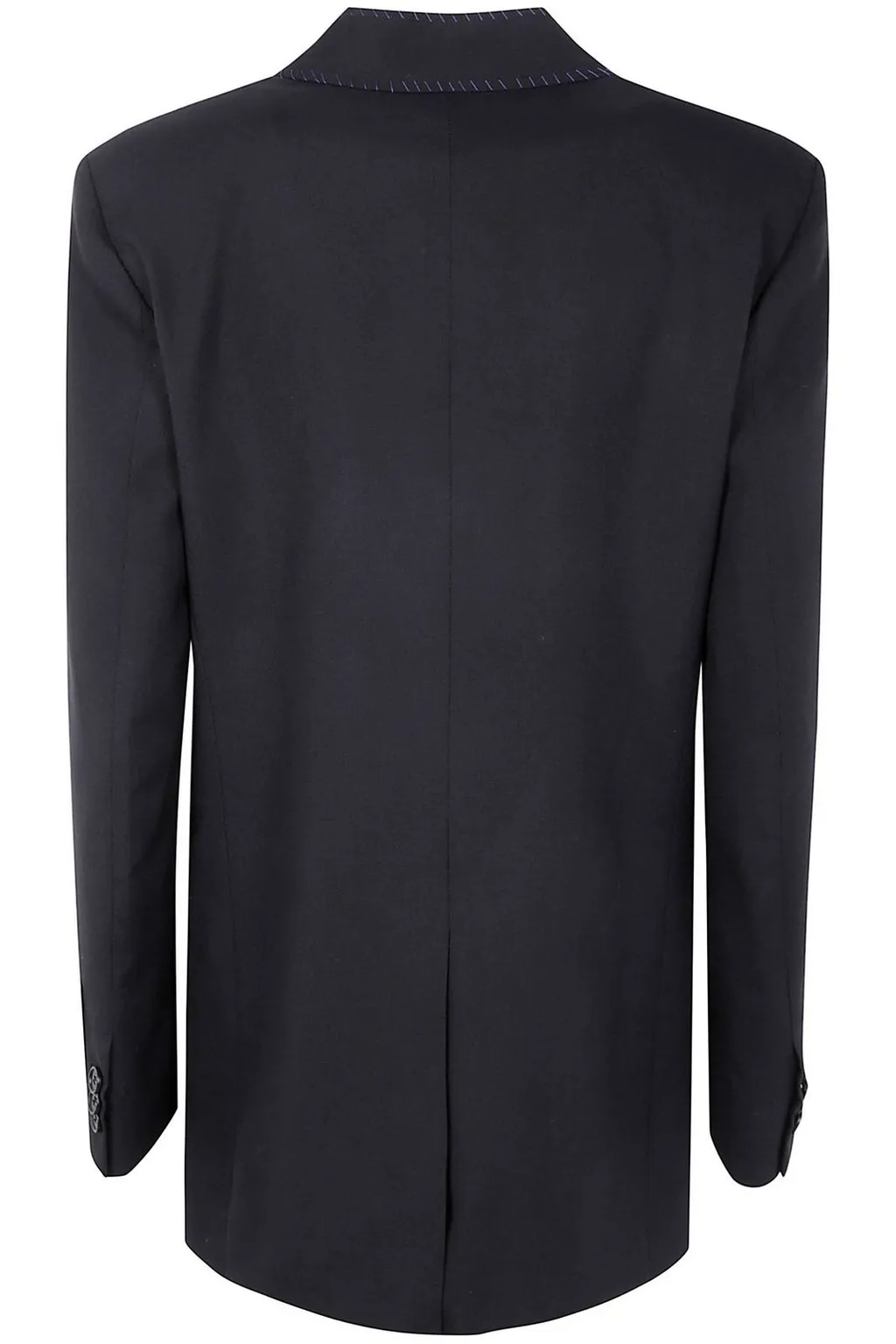 Single-Breasted Blazer With Contrast Stitching