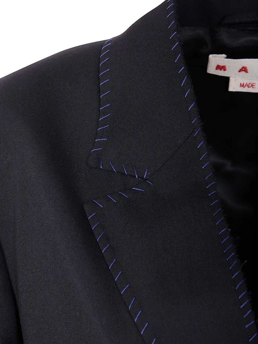 Single-Breasted Blazer With Contrast Stitching