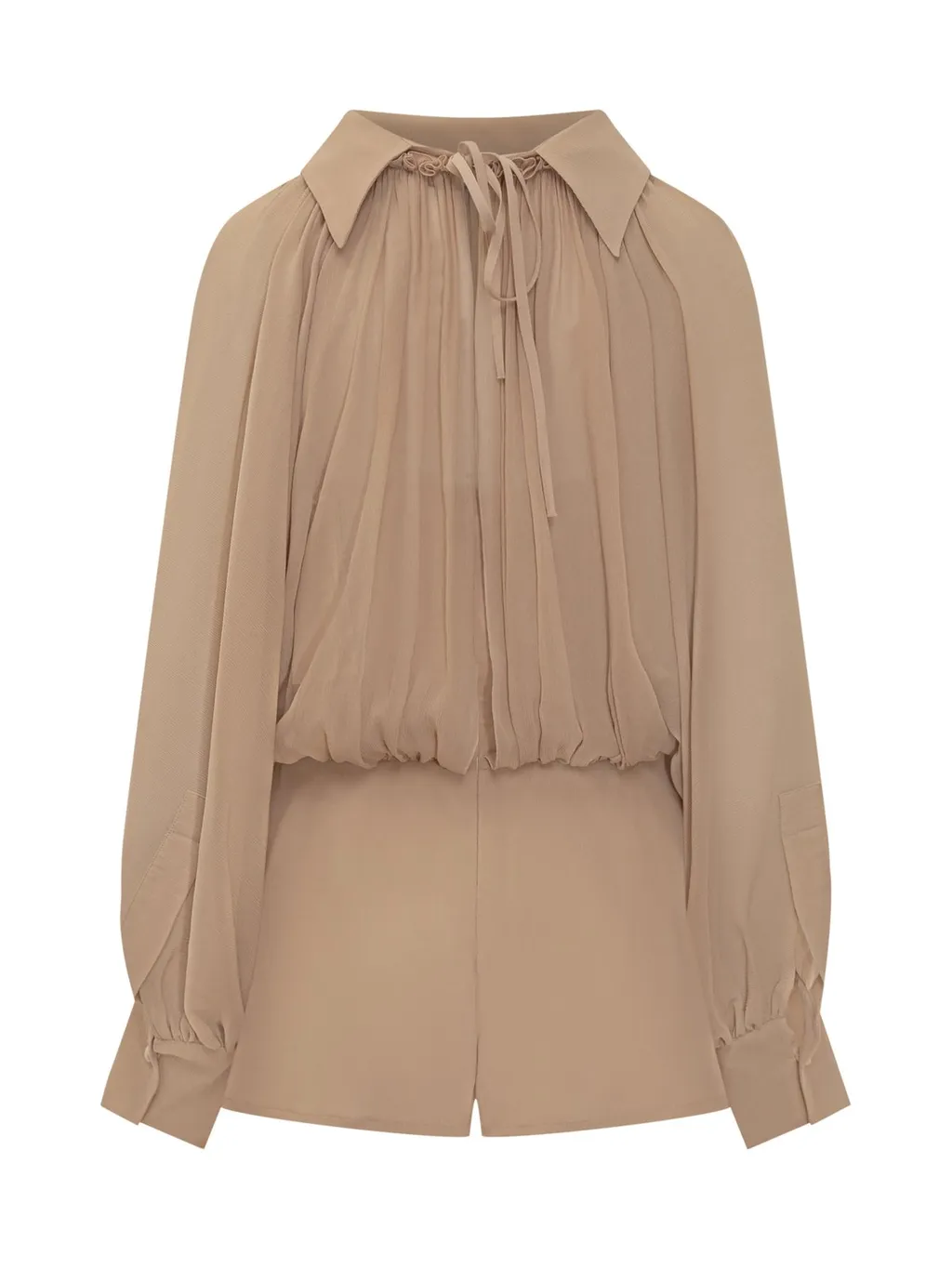Ruched Blouse And Shorts Set