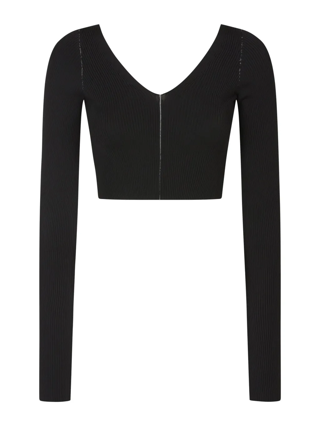 Long Sleeve V-Neck Cropped Top