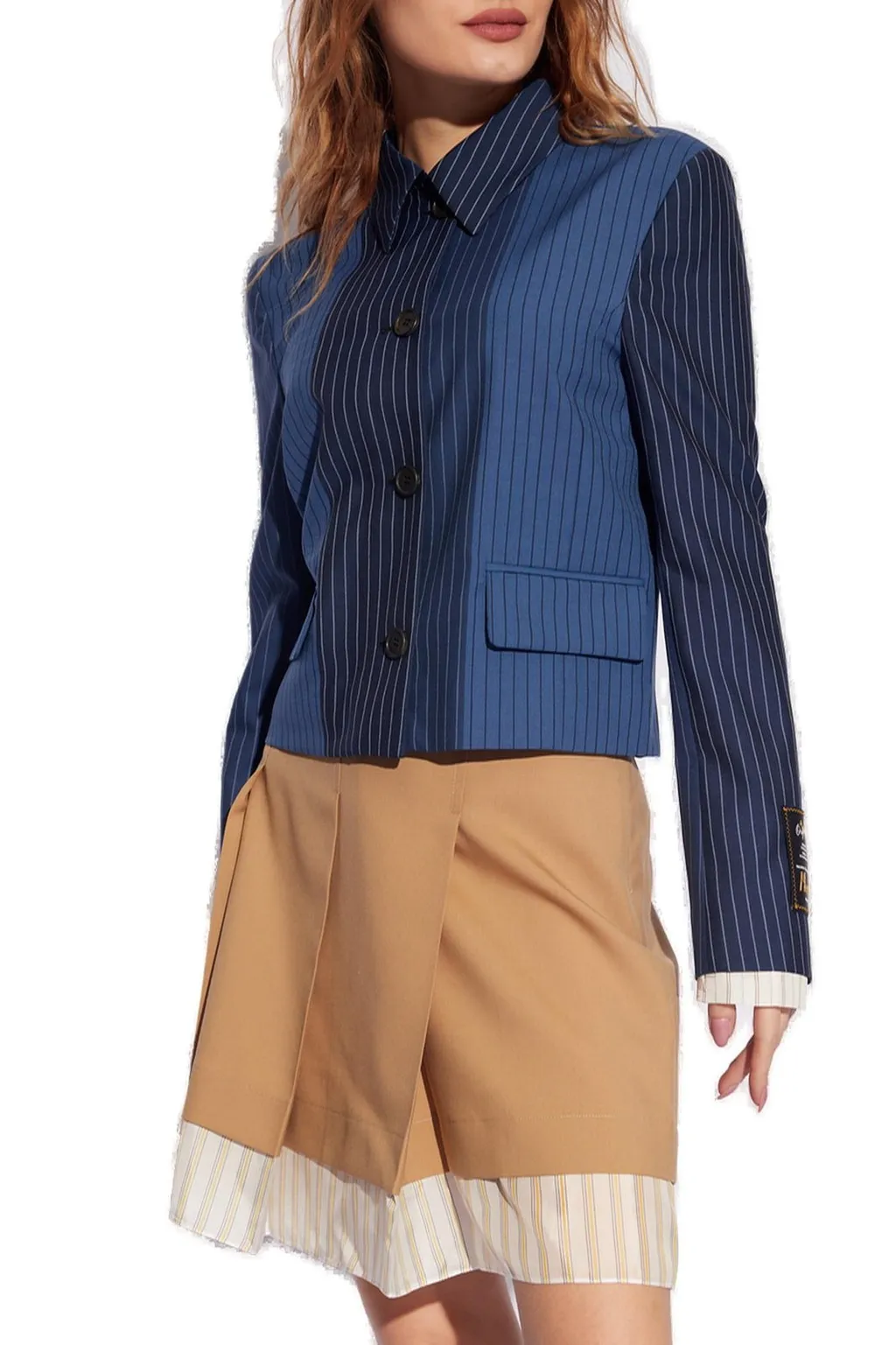 Patchwork Striped Blazer