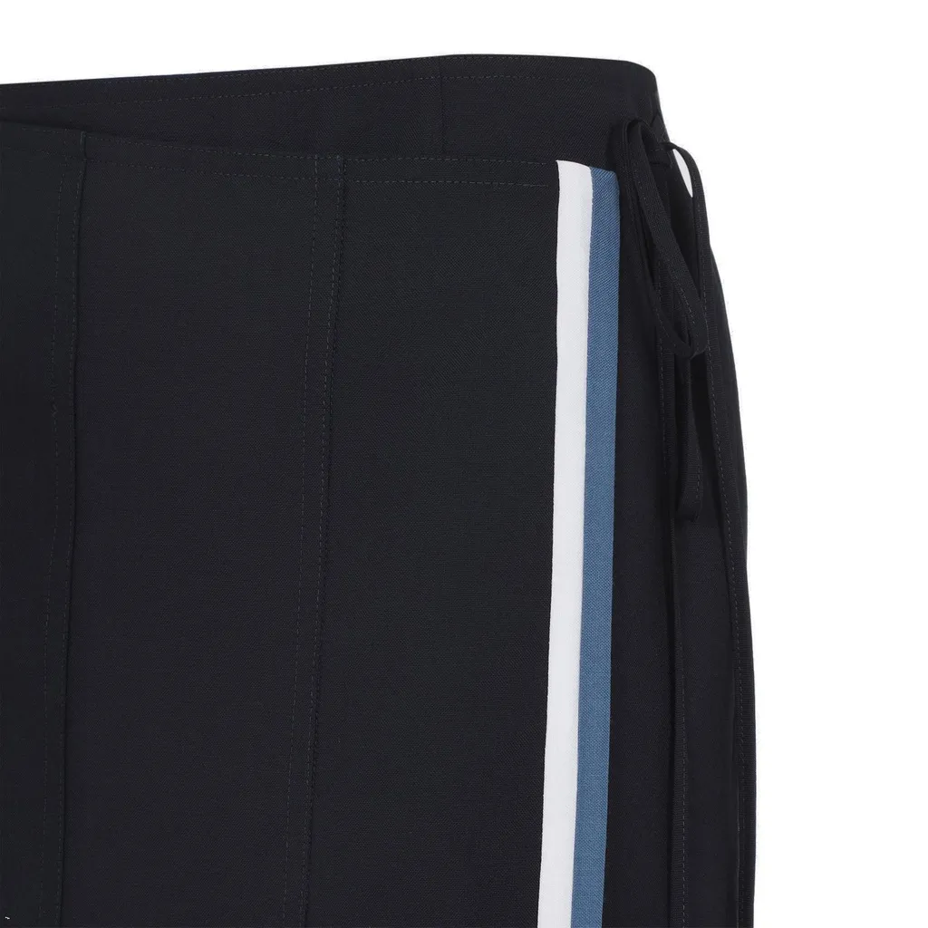 Pleated Midi Skirt With Side Stripe