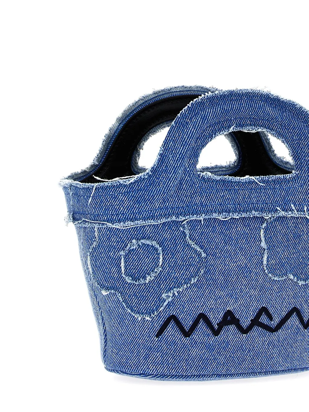 Denim Tote Bag With Graphic Print