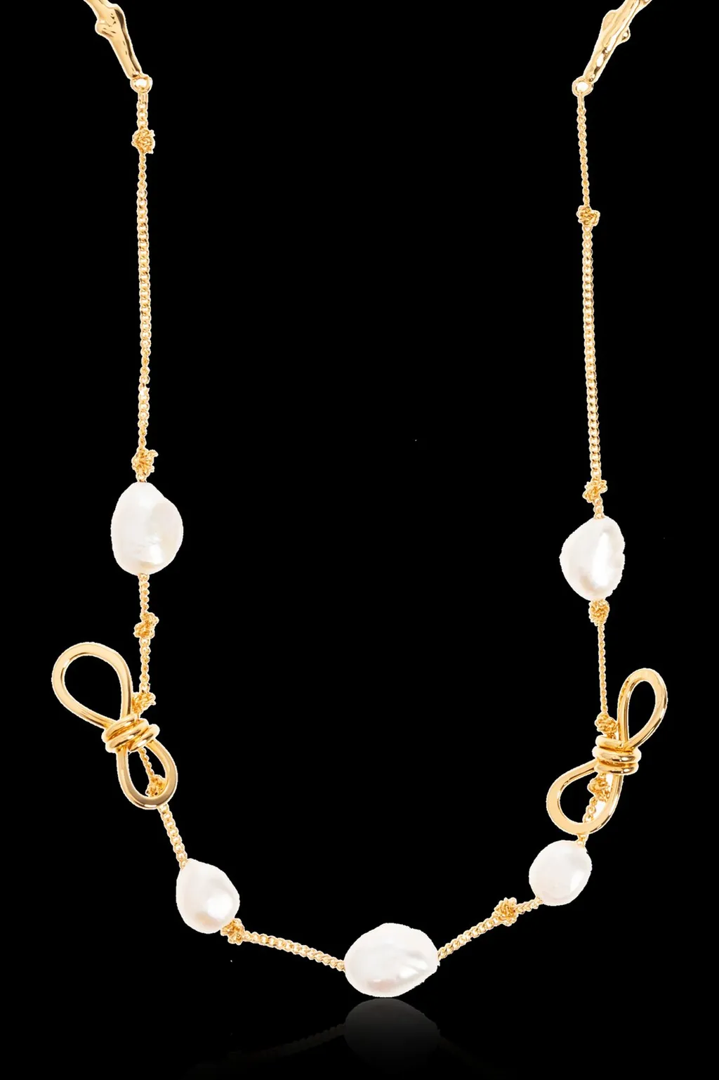 Pearl And Bow Necklace